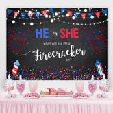 Lofaris 4Th of July Stars and Fireworks Baby Shower Backdrop